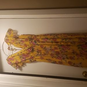 Yellow and pink floral dress